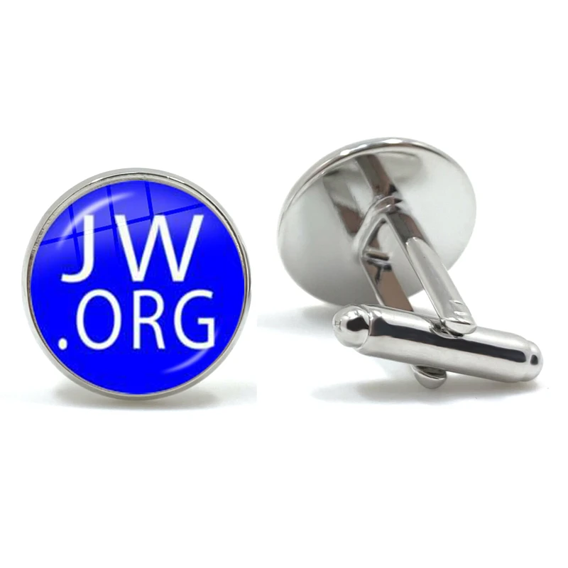 New Arrival JW.ORG Cufflinks Steampunk Jehovah\'s Witnesses Glass Dome Cuffs Jewelry Handmade Gifts Round Shirt Cuff