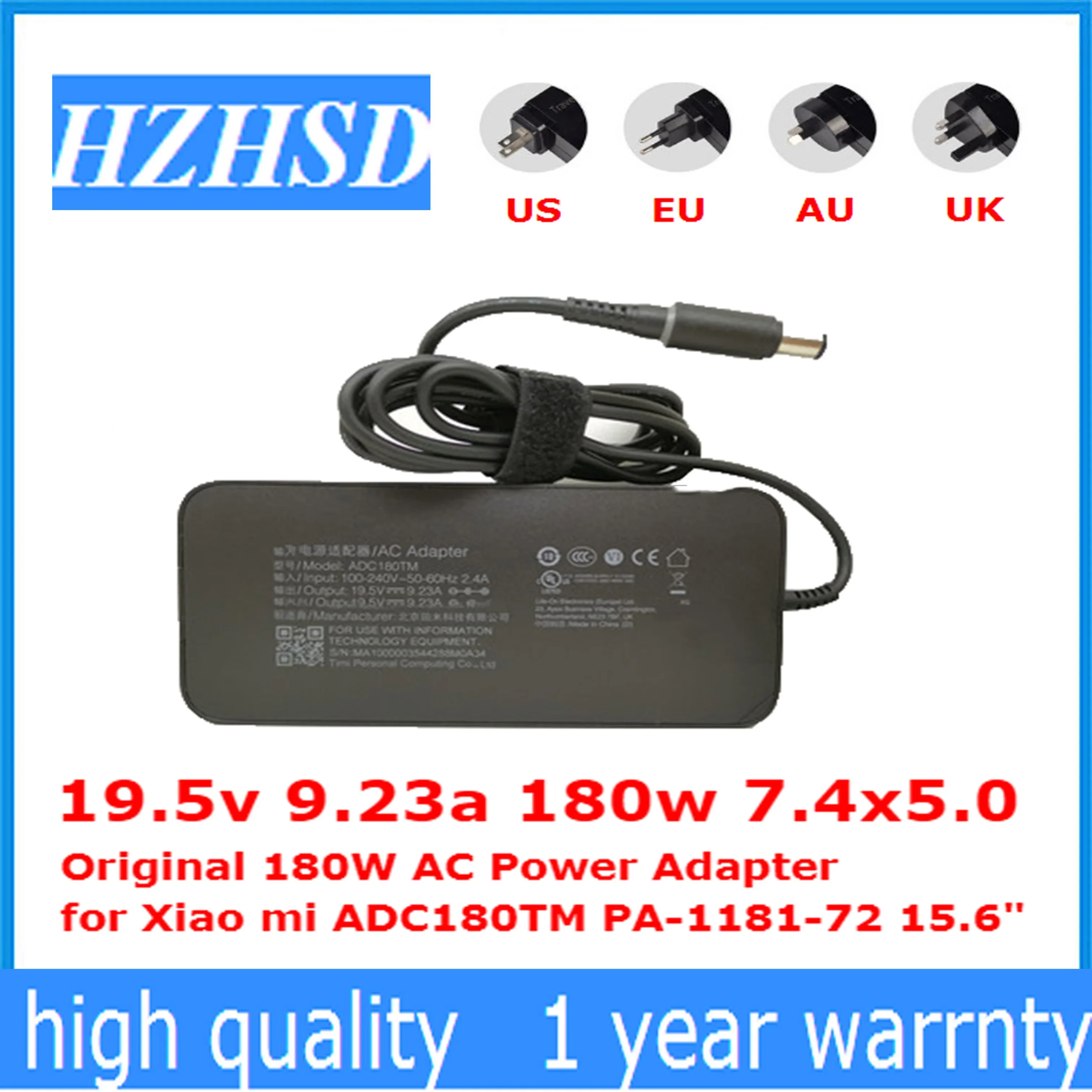 

19.5v 9.23a 180w 7.4x5.0 new Original 180W AC Power Adapter for Xiao mi ADC180TM PA-1181-72 15.6"