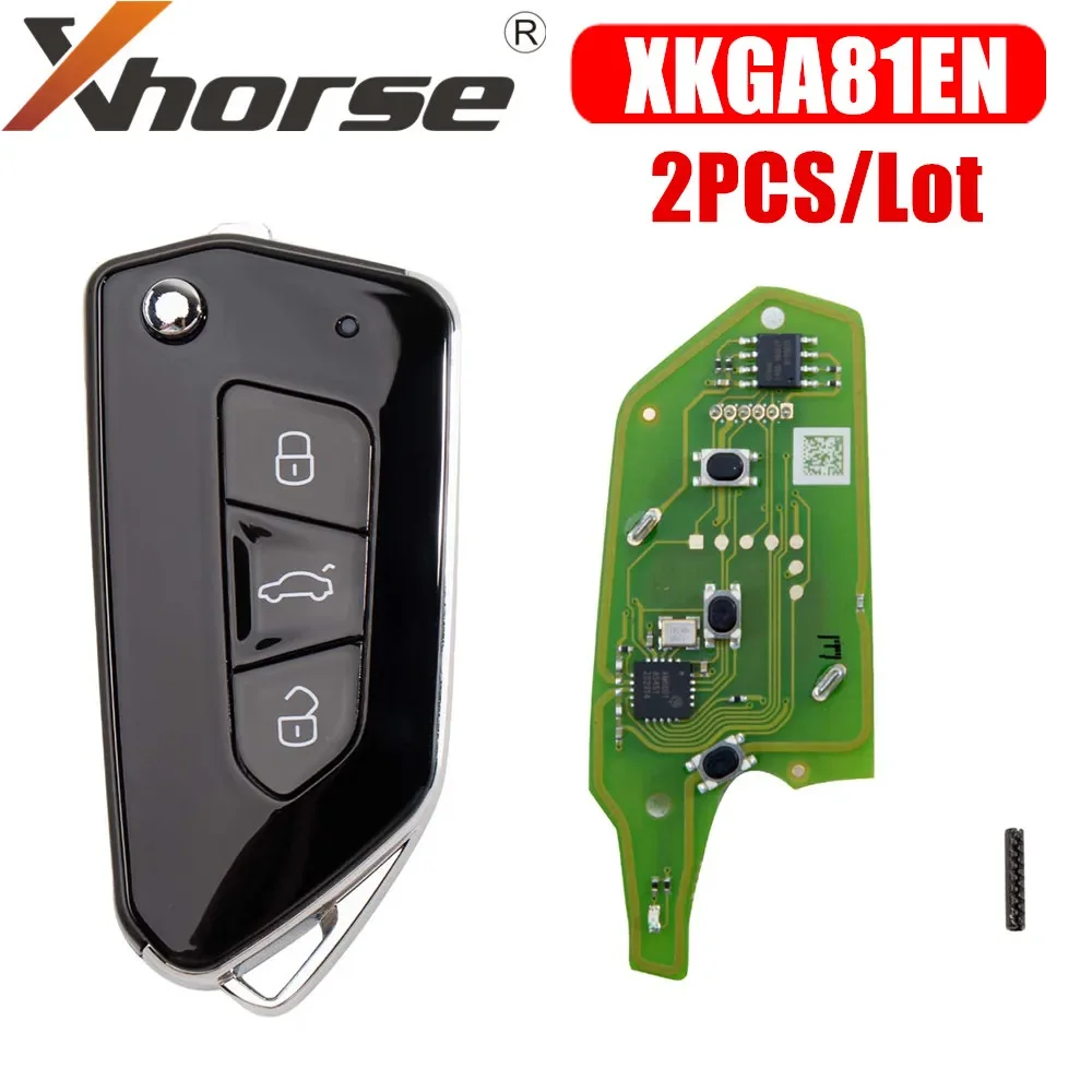 Xhorse XKGA81EN All Black GA08 Style 3 Buttons Wire Remote Key 2PCS/Lot