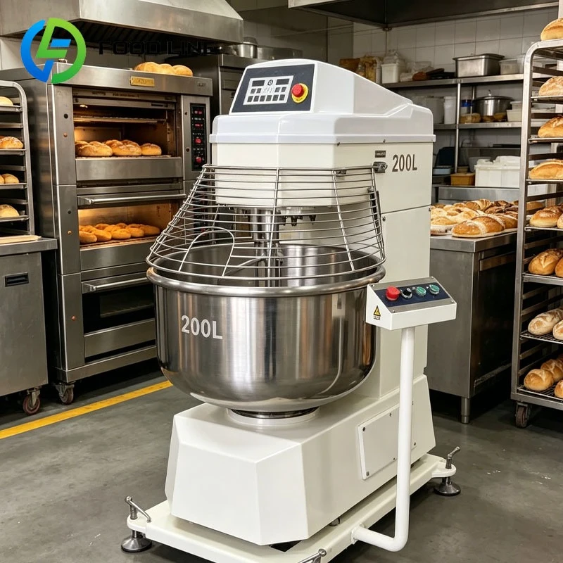 200L Commercial Dough Mixer Spiral Kneading Machine Stainless Steel Heavy Duty Bakery Machine Bread Making Customized
