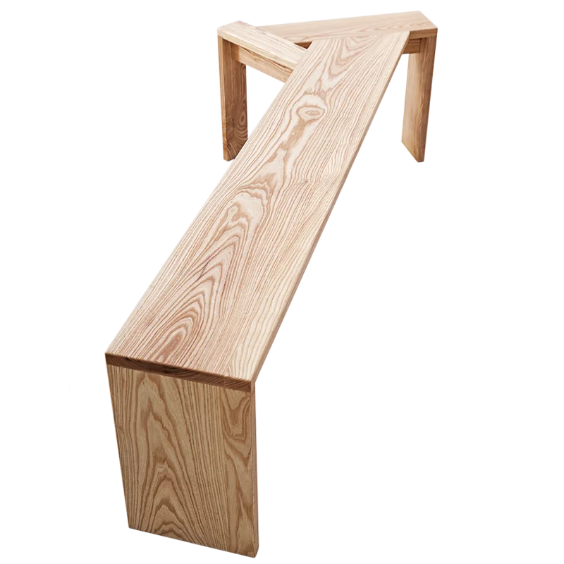 LTT solid wood dining table bench entrance shoe change stool household simple wind triangle stool