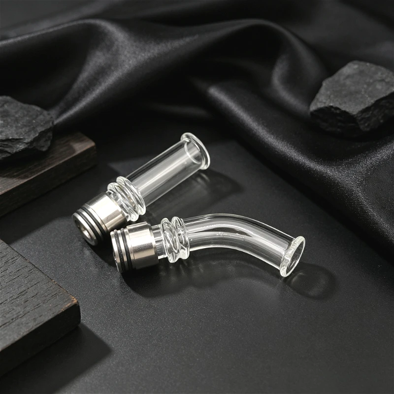 1PC 510/810 Drip Tip Stainless Steel Glass Long Straight Curved Mouthpiece Straw Joint - view 5