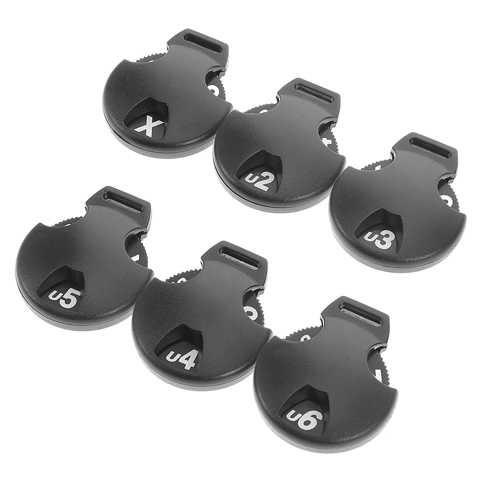 6 Pcs Black Leveler Golf Number Plate Club Head Covers Winter Identification Tag Headcover Marker