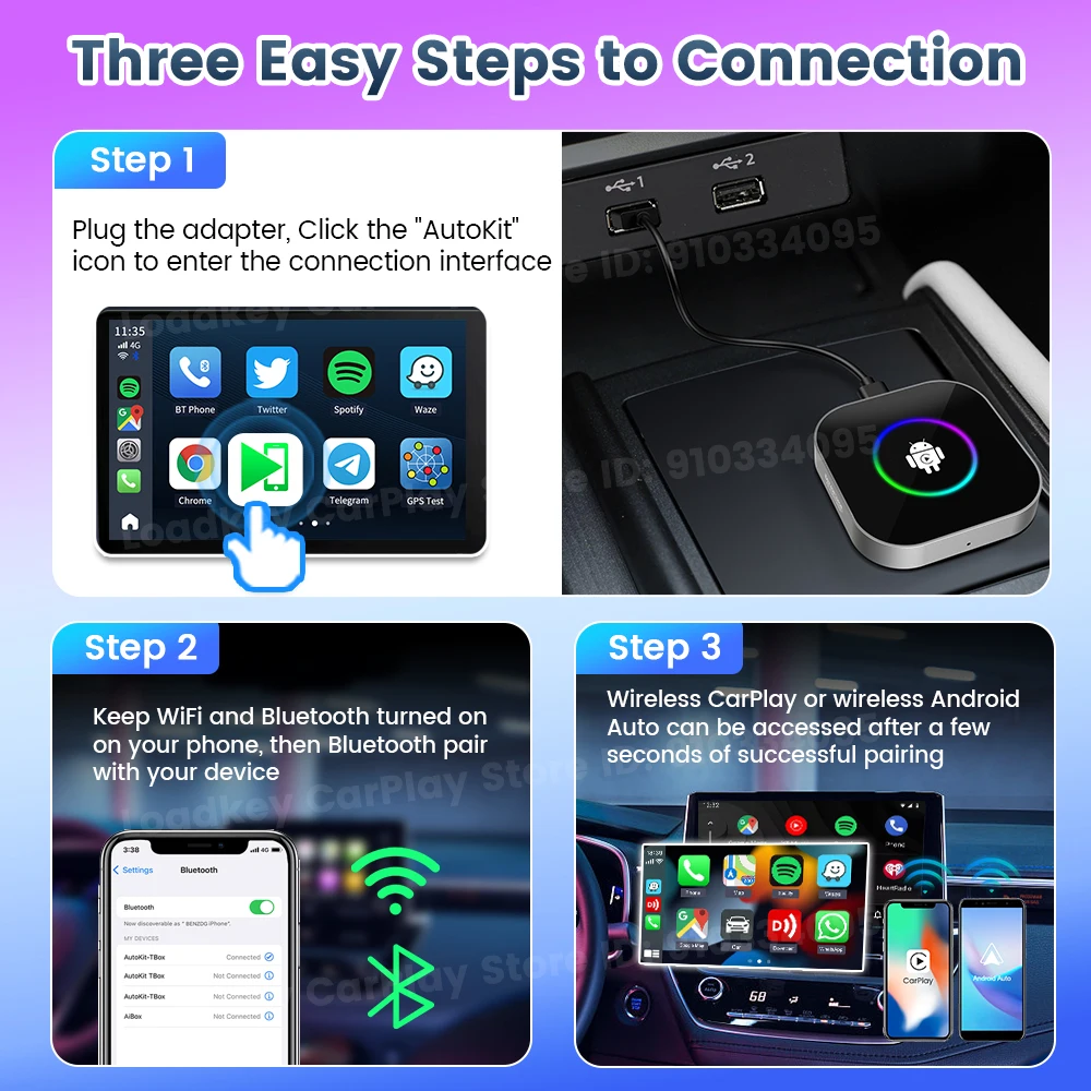 2026年新型CarlinKit Android 13 CarPlay AIボックス ワイヤレス