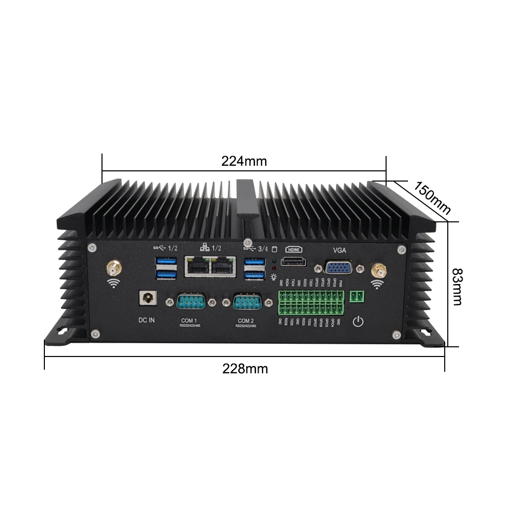 EGLOBAL Intel Mini PC Industrial de 8. a generación 8550U 8250U 32G RAM 512G SSD computadora de escritorio Dual LAN Dual COM Win10 PC Industrial