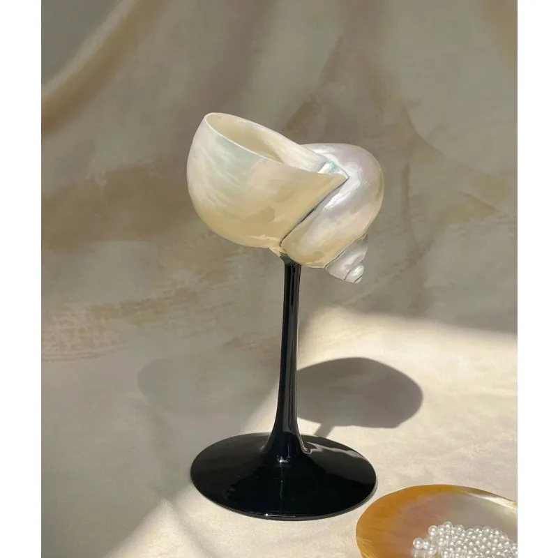 Handmade Natural Conch Wine Glass Modern Creative Niche Christmas Gift Gift Decoration Ornaments Household Shell Candlestick