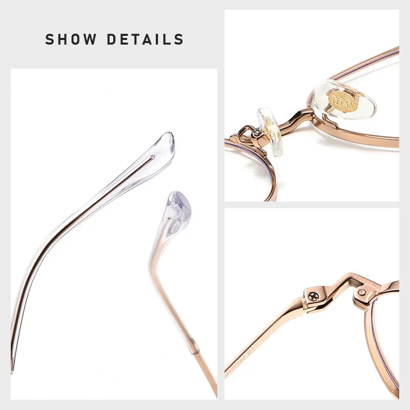 48 مللي متر جديد خفيف للغاية إطار من التيتانيوم متعدد الأضلاع مخصص عالي قصر النظر نظارات إطار مكافحة الضوء الأزرق نظارات للقراءة #3