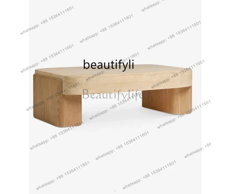

Travertine coffee table living room household natural marble log rectangular oak small apartment