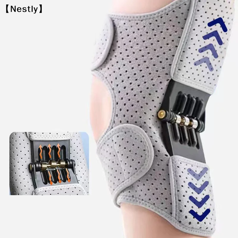 Powerful Rebound Springs Knee Assistive Device Non-Slip Breathable Knee Booster Adjustable Spring Stabilizer Brace Joint 〔Nest〕