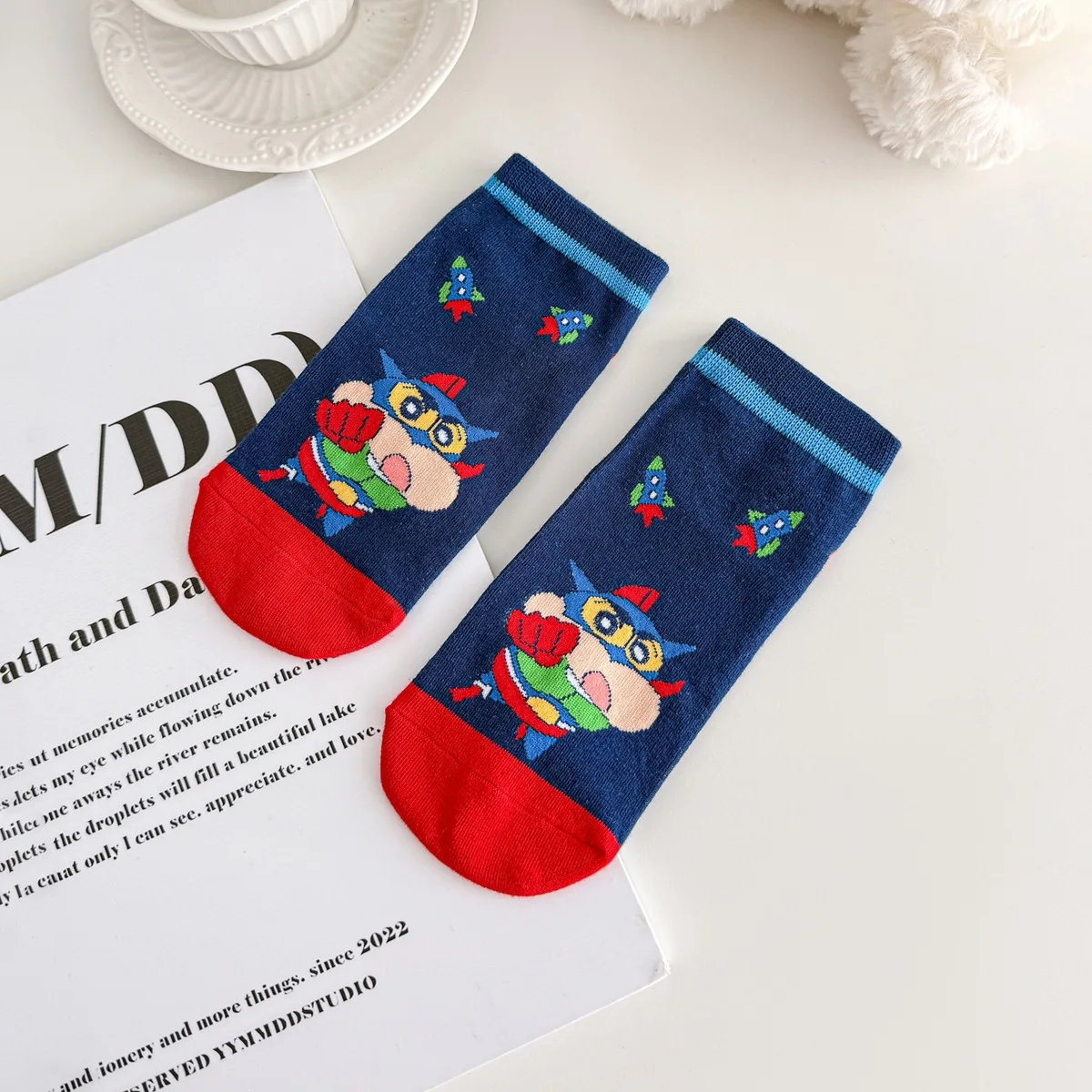 1/5PCS voor Crayon Shin-chan Sokken Anime Lente Zomer Ademende Korte Sokken Mode Casual Tieners Meisje Enkel