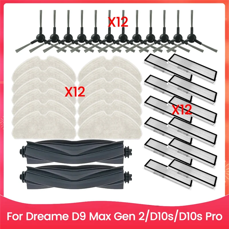 

For Dreame D9 Max Gen 2/D10s/D10s Pro Main Side Brush Mop Cloth Hepa Filter Efficient Cleaning Vacuum Cleaner Parts