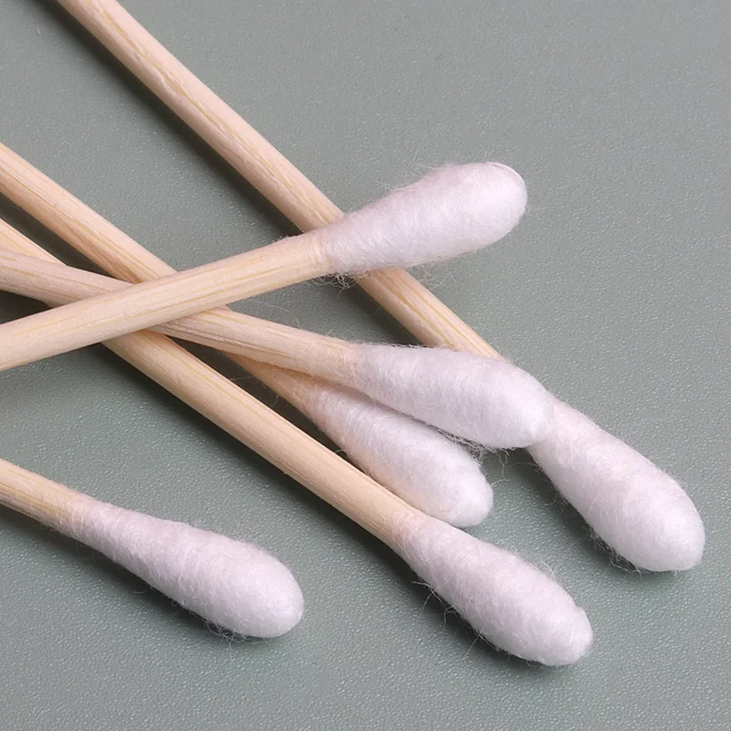 500/1000 Hisopos de Algodón de Doble Punta con Palitos de Bambú para Uso Personal, Arte de Uñas y Maquillaje