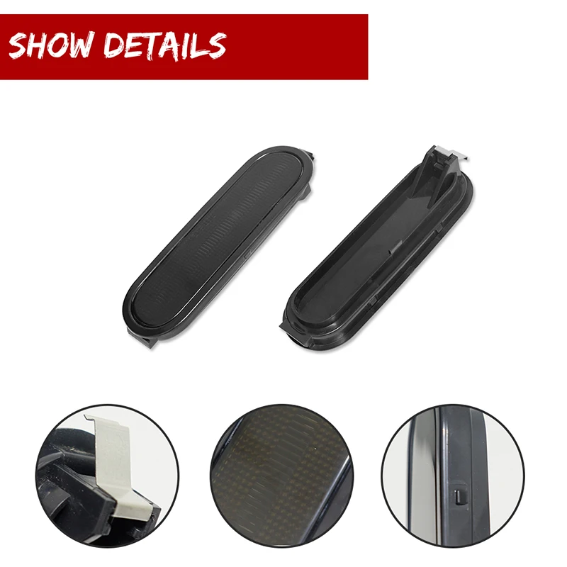 2PCS Smoked Lens Front Bumper Fender Side Marker Light Housing Shells For 1993-1997 Honda Civic Del Sol, No Bulb / Socket
