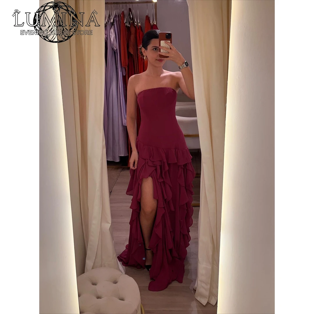

Lumina Custom Made Long Elegant Evening Party Dresses for Special Occasions Line A Side Slits Ball Gown Luxury Dress 2026 Woman