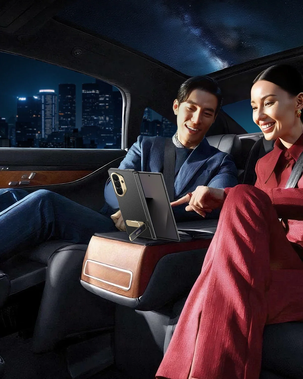 T2 Magnetic Rotatable Stand Case for Samsung Galaxy Z Fold 5/6/7, Box-Style Shockproof Protective Cover