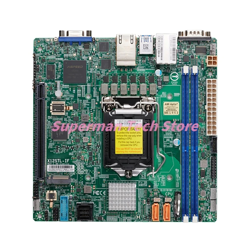 X12STL-IF  C252 LGA1200 64GB DDR4-3200MHz M.2 6XSATA3 Mini-ITX Server Motherboard