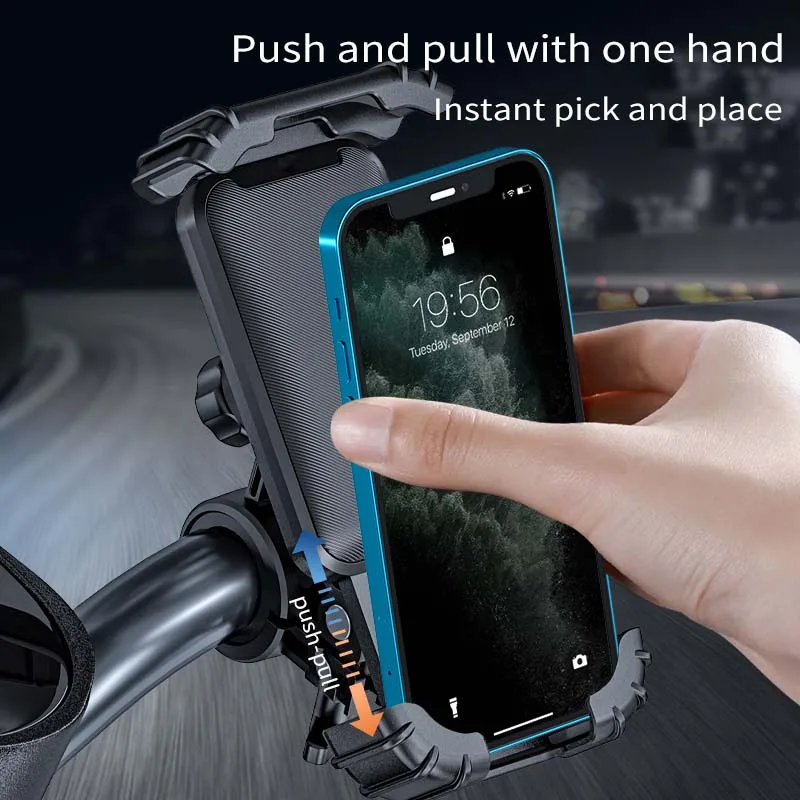 Bike Phone Holder Upgrade Thickened Four Corners Durable Rider Shockproof Navigation Stand Riding Motorcycle Bracket