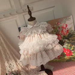 Summer New Arrivals Vtg Children's Wear Little Girls Handmade Boutique Dress for Girls Sweet Fashion Holiday Dress Party Wedding