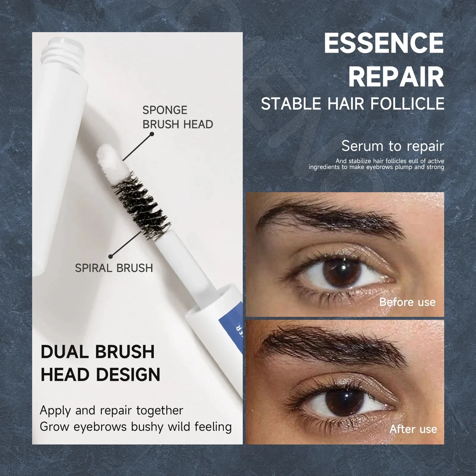 Eyebrow Growth Serum Eyelash Hair Growth Anti Hairs Loss ผลิตภัณฑ์ป้องกันหัวล้าน Fuller หนายาวแต่งหน้าคิ้ว