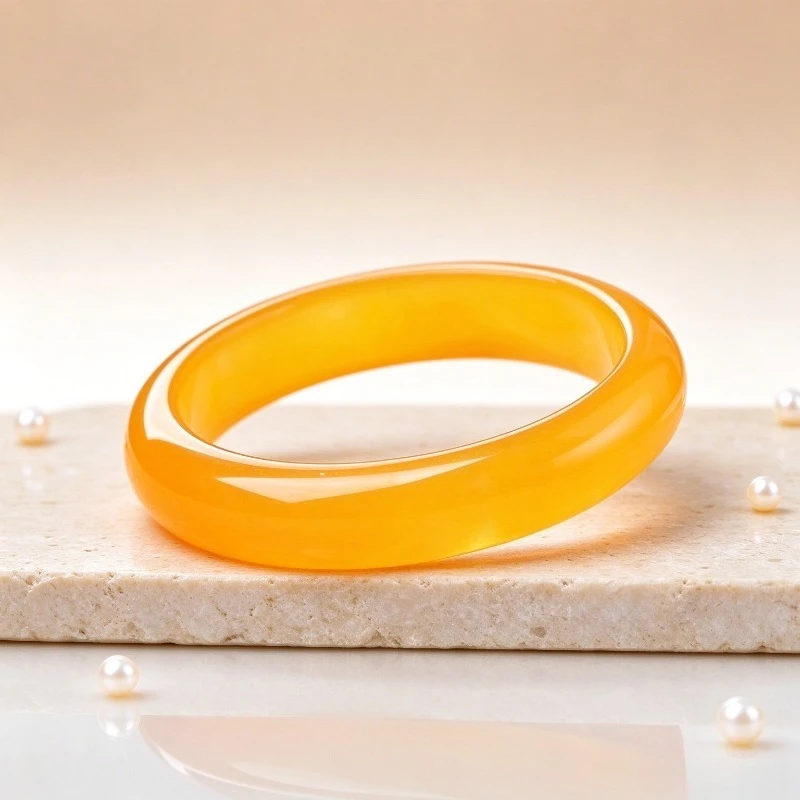 New Exquisite Orange-yellow Jade Bracelet, Versatile Jewelry with Temperament