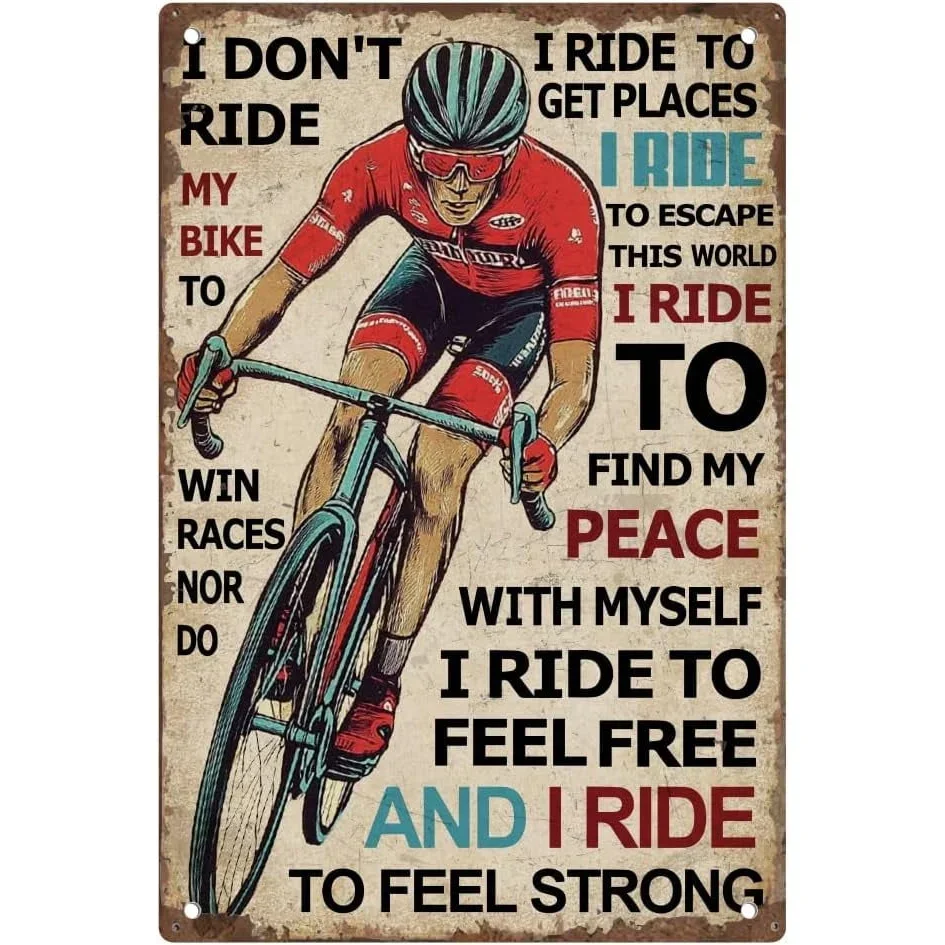 Metal Vintage Wall Sign, 8x12 Inch Motorcycle Iron Tin Poster, Gift for Men & Cyclist