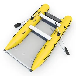 330cm*176cm 0.9mmPVC Drop Stitch Floor Inflatable Racing Boat 4 Person Catamaran Heavy Duty Inflatable Catamaran