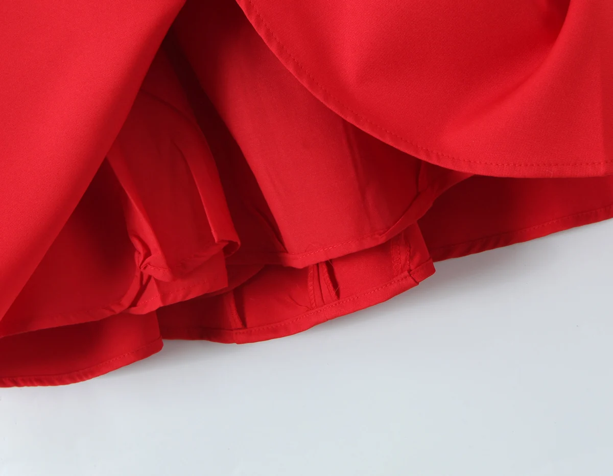 新しい夏のソリッドレッドスリングドレス女性セクシーなローウエストスイングシャーリングボールガウンドレスパーティーフェムベスティドローブ