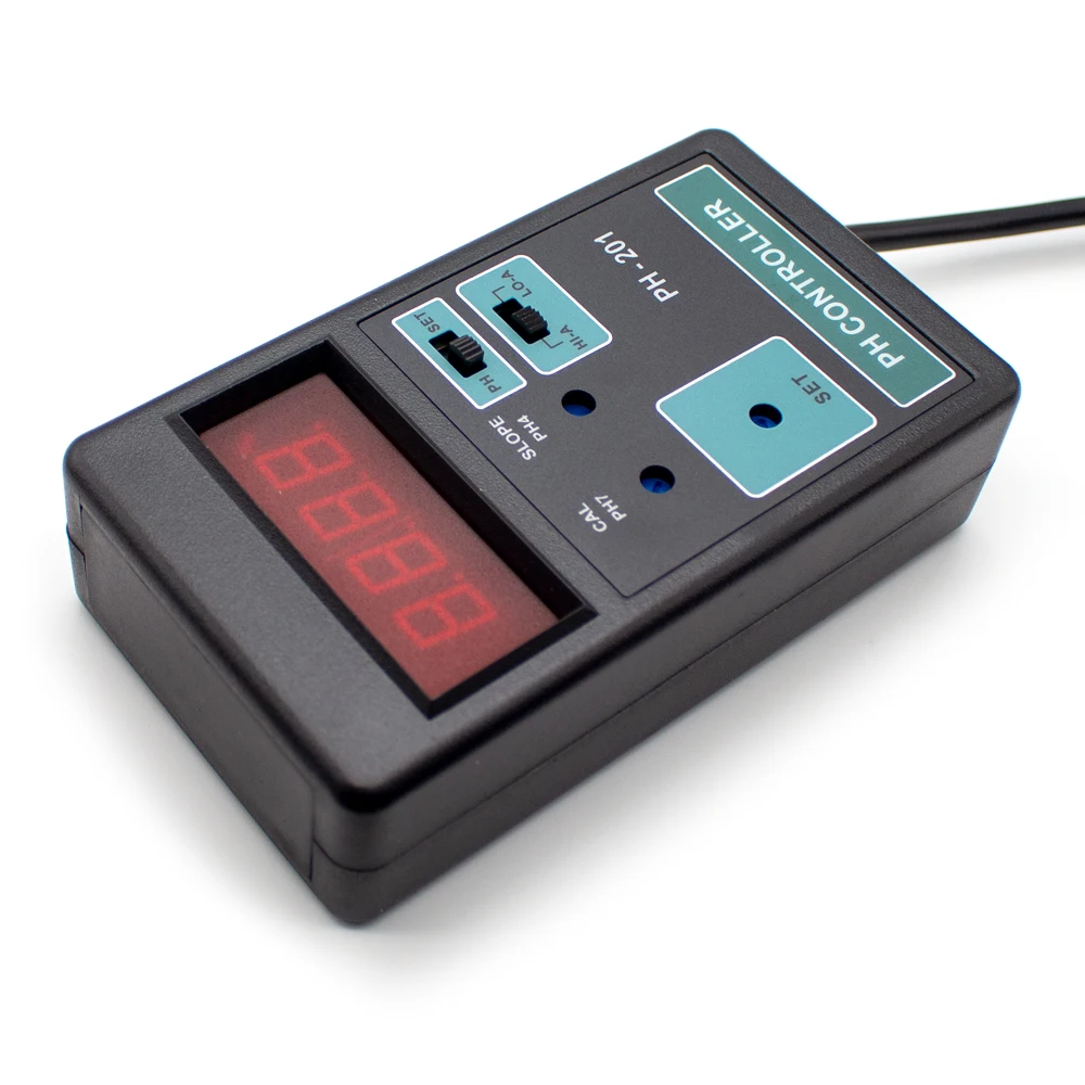 PH-201 Digital LCD Display PH CO2 Controller Meter Aquarium Fish Tank 0.00~14.00PH Range + Switched Socket AC 100-240V