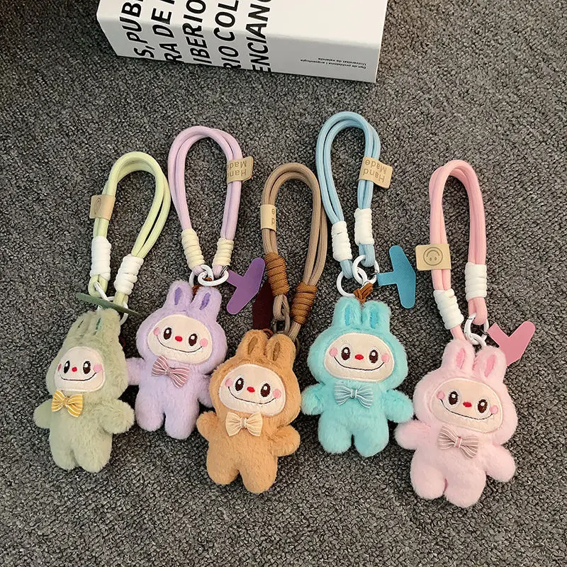 

New Cartoon Labubu Plush Keychain Doll Pendant Kawaii Keychain Student Schoolbag Pendant Doll Girl Boy Gift Toys