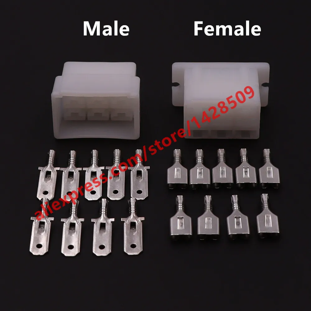 1 Set 9 Pin 6.3 Series Automotive Plastic Housing Unsealed Socket Car High Current Electric Cable Connector