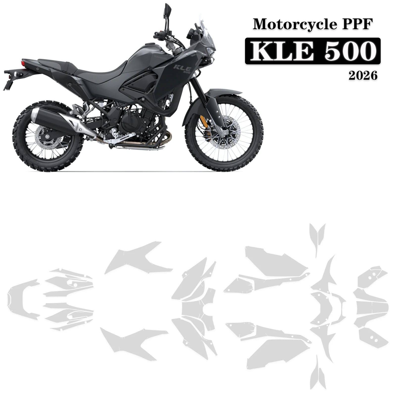 

Для мотоцикла Kawasaki KLE 500 2026: Комплект защитной пленки PPF для покраски, устойчивой к царапинам, невидимой прозрачной TPU пленки для кузова, наклейки-декали