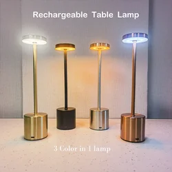 Classic Table Lamp USB Rechargeable Night Light 3 Colors Dimming Touch Desk Lamp Bedside Lamp Hotel Coffee Shop Club