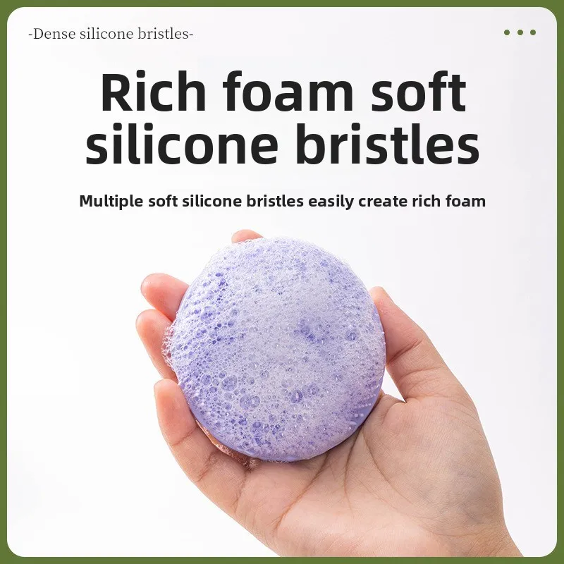Soft Silicone Body Scrubber Shampoo Brush Handheld Shower Cleansing Brushes Exfoliating Bath Brush Head Massager Bathing Tools