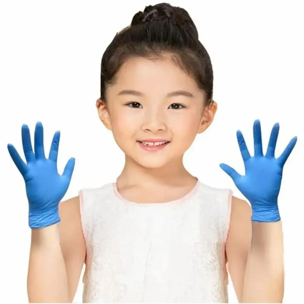 10pcs Kids Disposable Nitrile Gloves Children Latex Powder Free for Household Cleaning Crafting Painting Gardening Cooking Glove