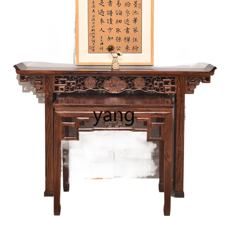 

LH main house table combination, strip case, Buddha table, solid wood, table, elm