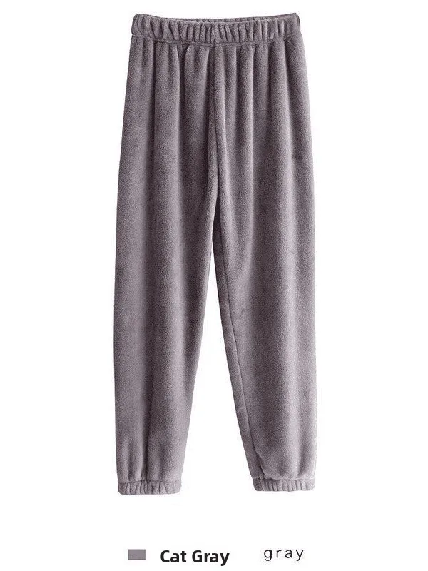 Warme Fairy Coral Fce-broek dames hoge taille losse pasvorm casual broek homewear herfst winter manchetten spwear