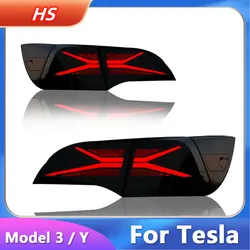 Modified Taillight for Tesla Model 3 Model Y LED Streamer Steering Running Brake Reverse Tail Rear Lights lamp Assembly