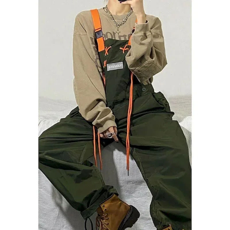 Jumpsuits for Women Korean Fashion Vintage Playsuits Casual Loose Trousers Overalls for Women Clothes One Piece Outfit Women