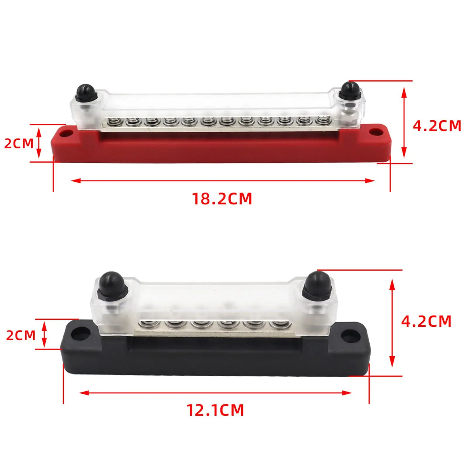 Power Distribution Terminal Block Heavy Duty 48V 150A with Cover Bus Bar for Automotive Caravan Car Pickup Boat