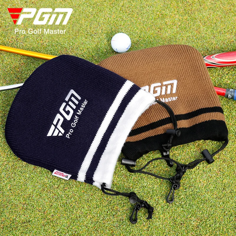 PGM Golf Club Head Covers Elastic Rope Cuff Cue Embroidery Protective Sleeve Woolen Knit Iron Set Hat Cover GT215