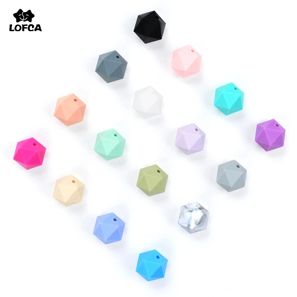 

Silicone Beads For Teether DIY 50pieces/lot Icosahedron Beads Better Than Hexagon Make Chewable Teething Necklace Jewelry