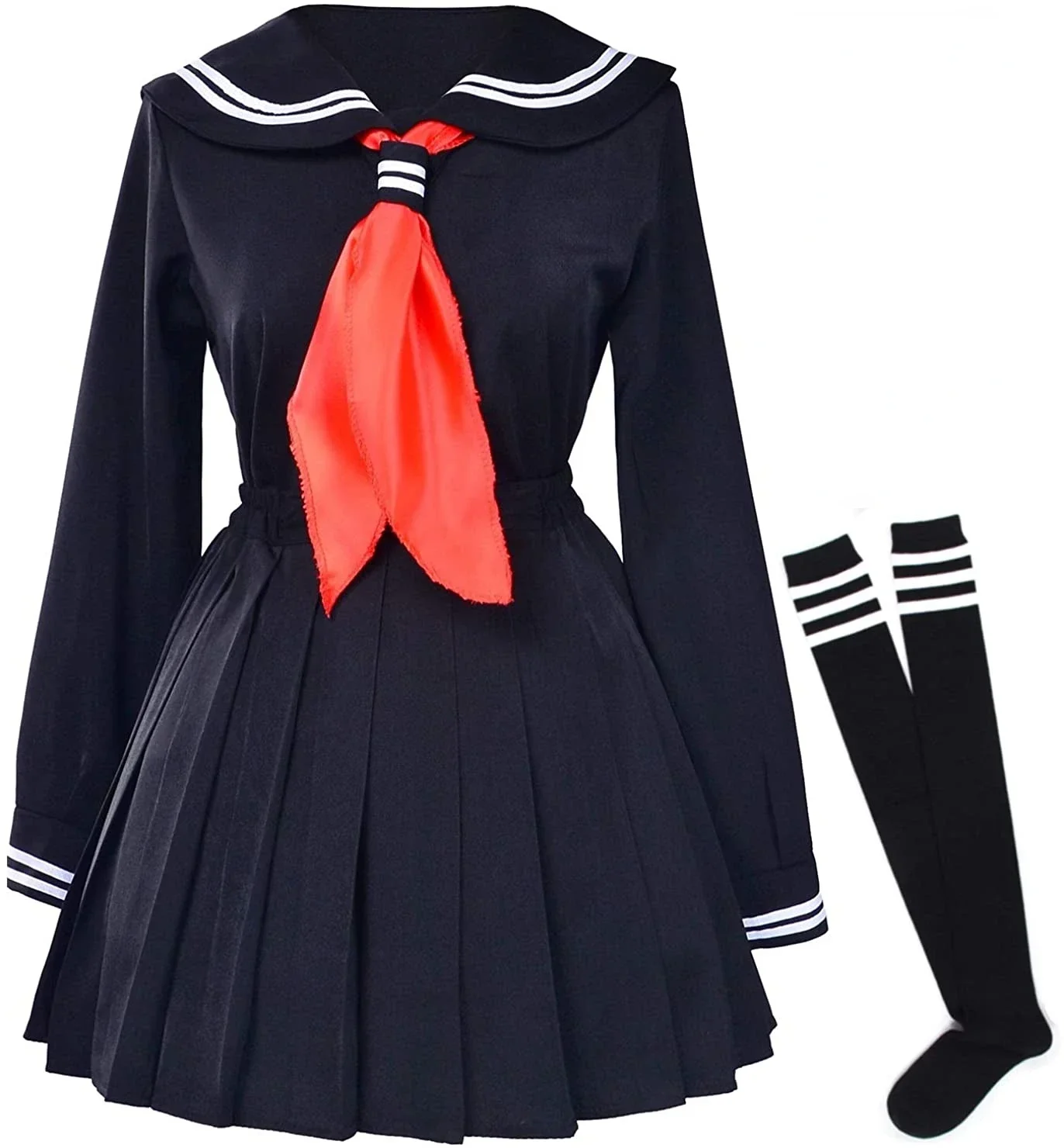 

Classic Japanese School Girls Sailor Dress Shirts Uniform Anime Cosplay Costumes with Socks Set