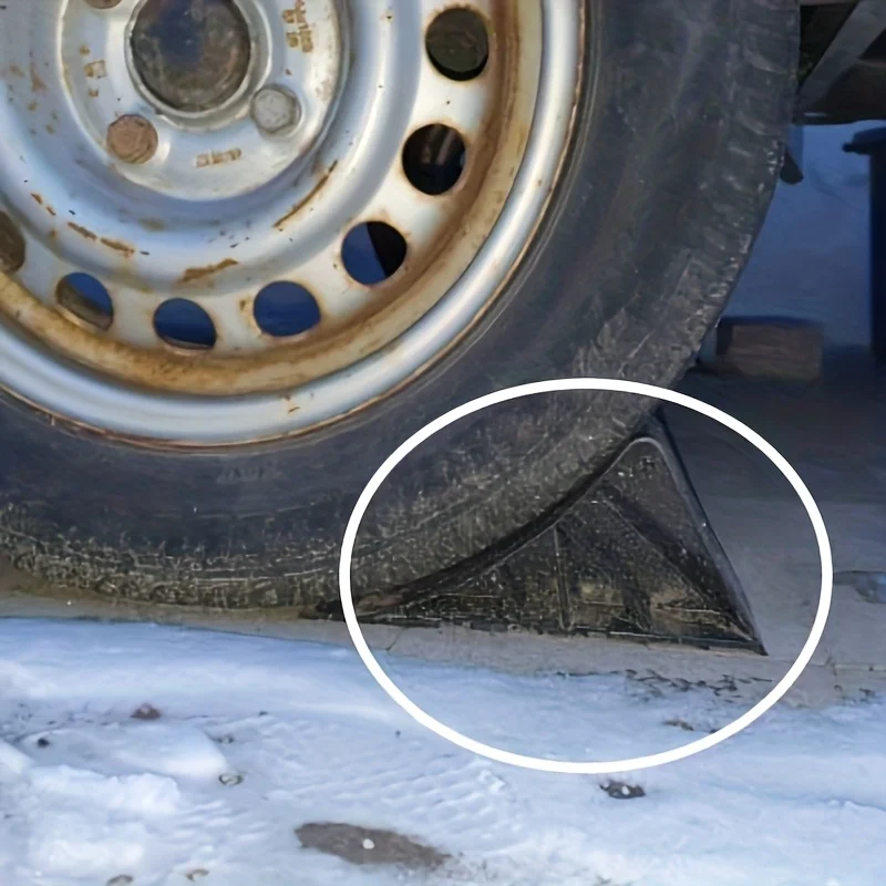 1set Automotive Black Wheel Chocks For Cars Including A Bracket 2 Trailer Brake Chocks (1.6–2.0 Tonnes) (Fasteners Included)