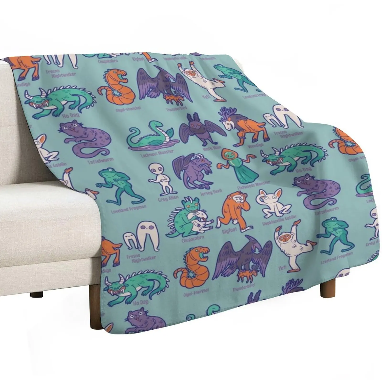 Cryptid Creatures - Mythology Throw Blanket Cozy Home Blanket Gift for Christmas Holiday