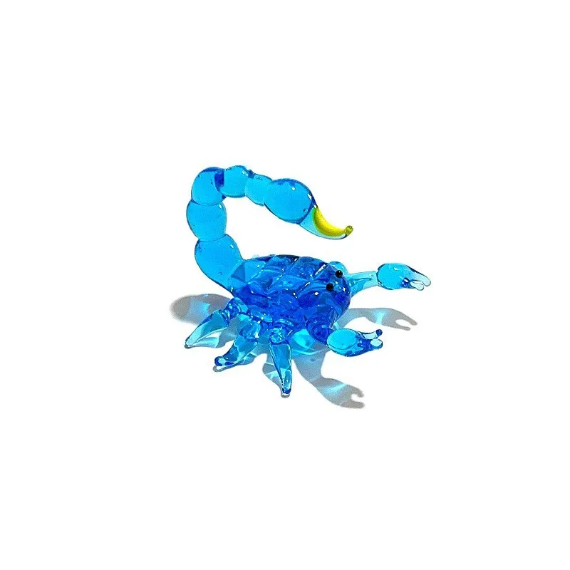 Handmade Simulation Mini Glass Scorpion Figurine Cute Animal Small Statue Home Desk Decor Collection