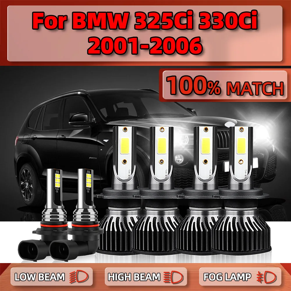 

LED Headlight Bulbs 60000LM 360W Turbo Lamps 6000K White Fog Lights 12V For BMW 325Ci 330Ci 2001 2002 2003 2004 2005 2006