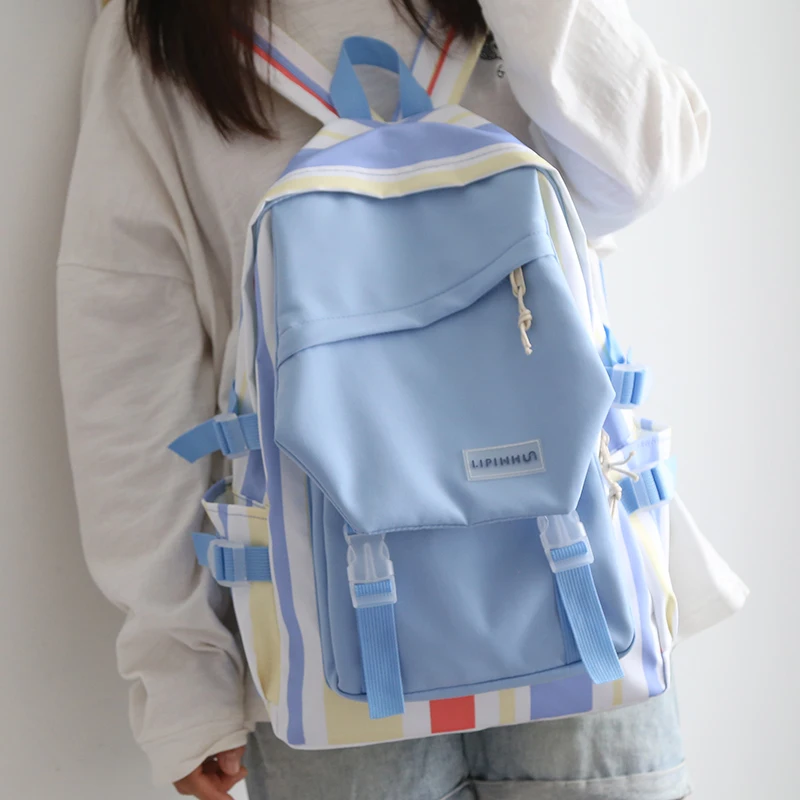 

Schoolbag female girl backpack female summer bump color leisure small fresh light backpack female college students