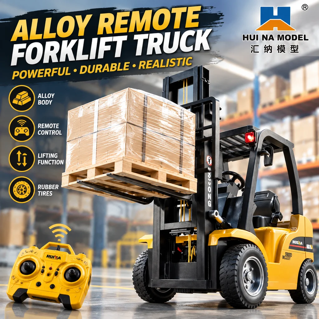 Extra Large Alloy RC Forklift Lifting Loader Electric Combination Flatbed Construction Vehicle Model Toy Gift For Kids Boys