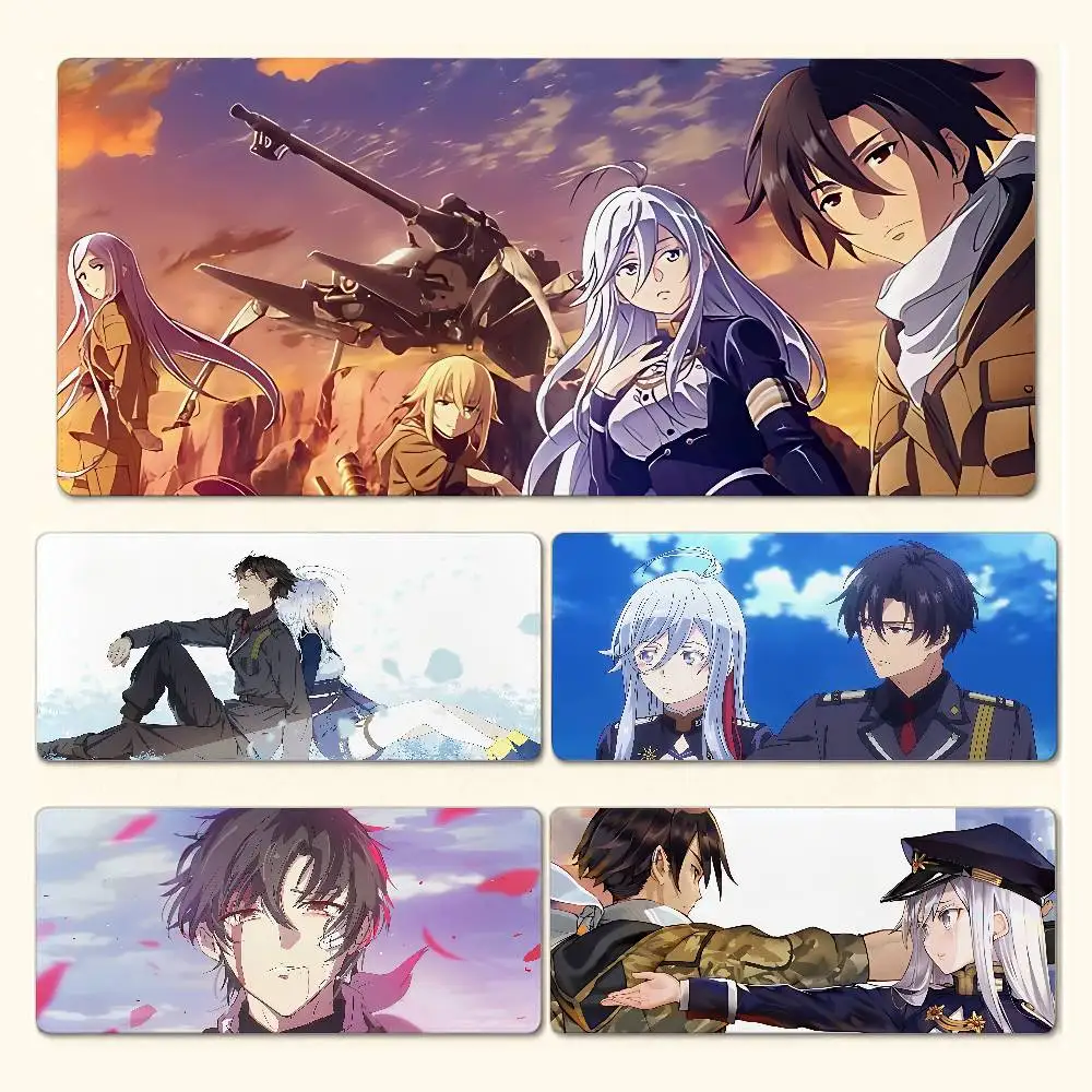 Anime 86 E-Eighty Six-S Gaming-Mauspad, rutschfest, mit genähtem Rand, große Büro-Schreibtischunterlage für Computer und Tastatur