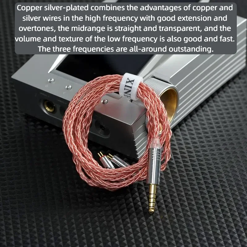 XINHS XH13E 8-core OCC Silver-Plated HIFI Headphone Upgrade Cable for Various Headphones 0.78 2PIN/Recessed 2 PIN/MMCX/QDC